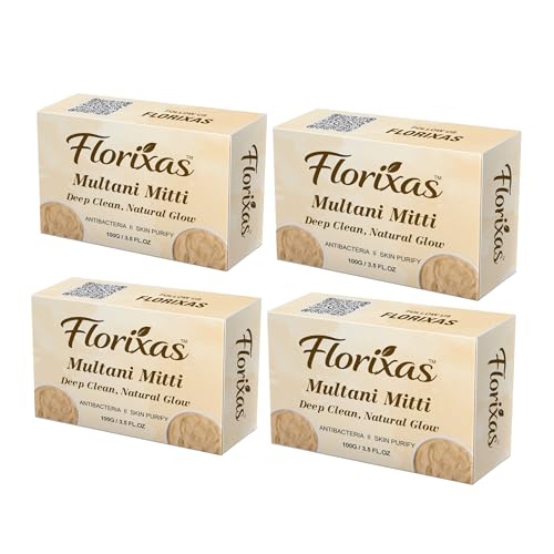 Image of Multani Mitti Soap 100g Pack of 4 | Oil Control Deep Cleansing Clay Bath Bar Oily Skin Dirt Removal Detox Herbal Unisex
