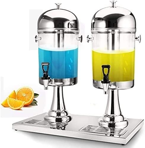 Beer Dispenser, Beverage Dispenser With Faucet, 16L Large Cylindrical Cold Beverage Dispenser, Juicer, Double Juice Dispenser