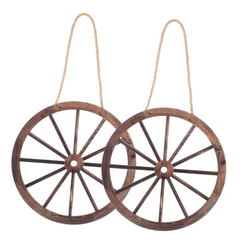 BESPORTBLE 2stücke Holz Wagenrad Deko Rustikal Für Wand Zuhause...
