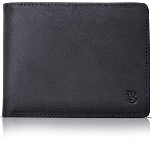 SERMAN BRANDS 2 ID Window RFID Wallet for Men, Bifold Top Flip, Extra