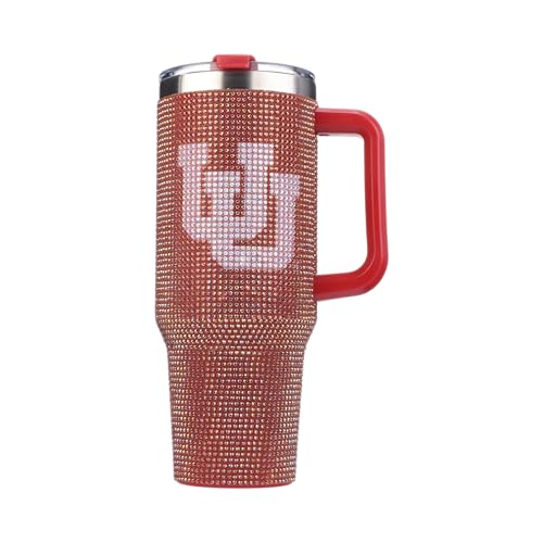 Image of The Memory Company Officially Licensed 40oz TC Bling Game Day Tumbler with Vintage Logo, University of Utah