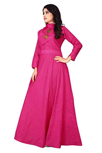 Image of DHRUVI TRENDZ Women's Cotton Regular Fit Kurta