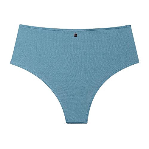 Calcinha Hotpant Brilhos, She, Feminino, Azul Claro, G, Cintura Alta