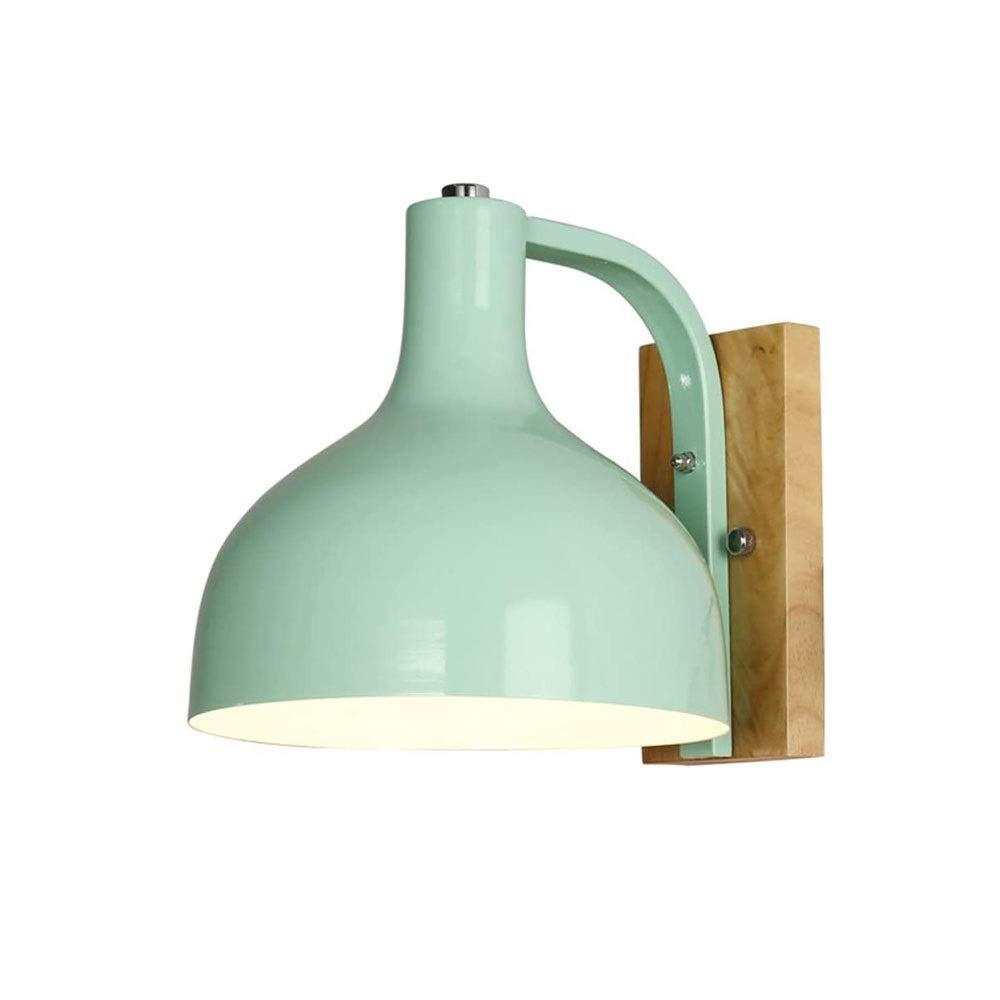 OZBMA Wall Mounted Light Lamp Nordic Creative Bedroom Bedside Lights Simple Solid Wood Macaron Living Room Children's E27 Iron Art for House,villa,Bar,Restaurants Reading Lig