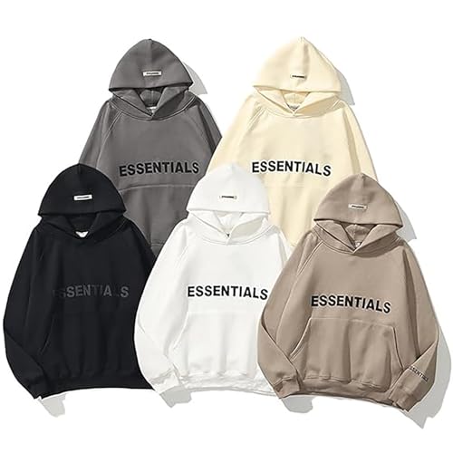 Unisex Fleece Hoodie, 3D Letters Pasted Design, Double-Line Streetwear Pullover(Gray,S) - Image 8