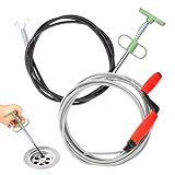 Rohrreinigungsspirale Abflussreiniger 5m x 6mm Spirale Abfluss Rohrreinigung mit 2m Abflussrohr Fremdkörperklemme Universal Spirale Abflussspirale Rohrreiniger Spirale für Hartnäckige Verstopfungen