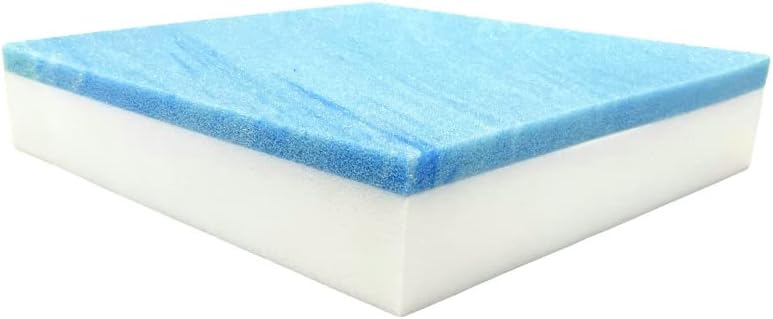 4" x 24" x 24" Gel Memory Foam Upholstery Square Cushion Medium Firm (Chair & Wheelchair Seat Cushion Replacement, Square Foam Dining Chairs, Couch, Sofa, Rubber Padding)