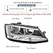 Aresparts Headlights Assembly Set For 2011-2018 Volkswagen(MK6) Jetta S SE Sport 4-Door Sedan Replacement Halogen Headlamps Black Housing Chrome Trim Clear Reflector Front Light Left and Right side