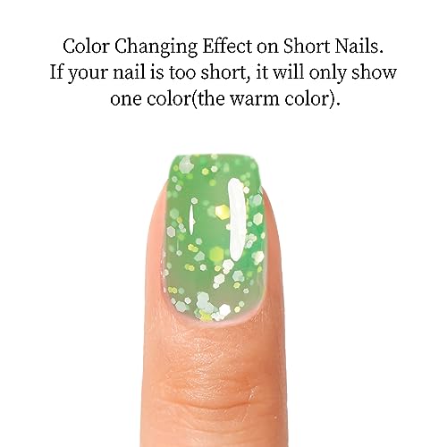 Maychao 15Ml Color Changing Gel Nail Polish 1Pc Ink Blue-Green Glitter Tepaerature Change Gel Polish Soak Off Nail Polish Nail Art Manicure Salon Diy Gifts At Home, 0.5 Oz #TOP3