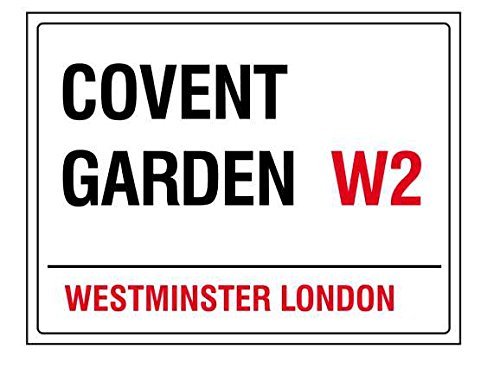 Covent garden westminster london england street road sign retro shabby chic vintage style picture metal wall plaque sign (150mm x 100mm)
