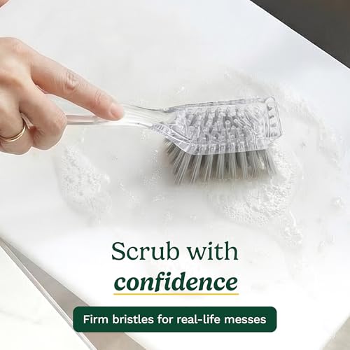 Image of Cuisinart Dish Brush with Handle 2 Pack - Kitchen Scrub Brush for Dishes, Pots & Pans, Non-Scratch Dish Scrubber, Firm Bristles for Sink & Cookware, Comfortable Grip for Everyday Cleaning