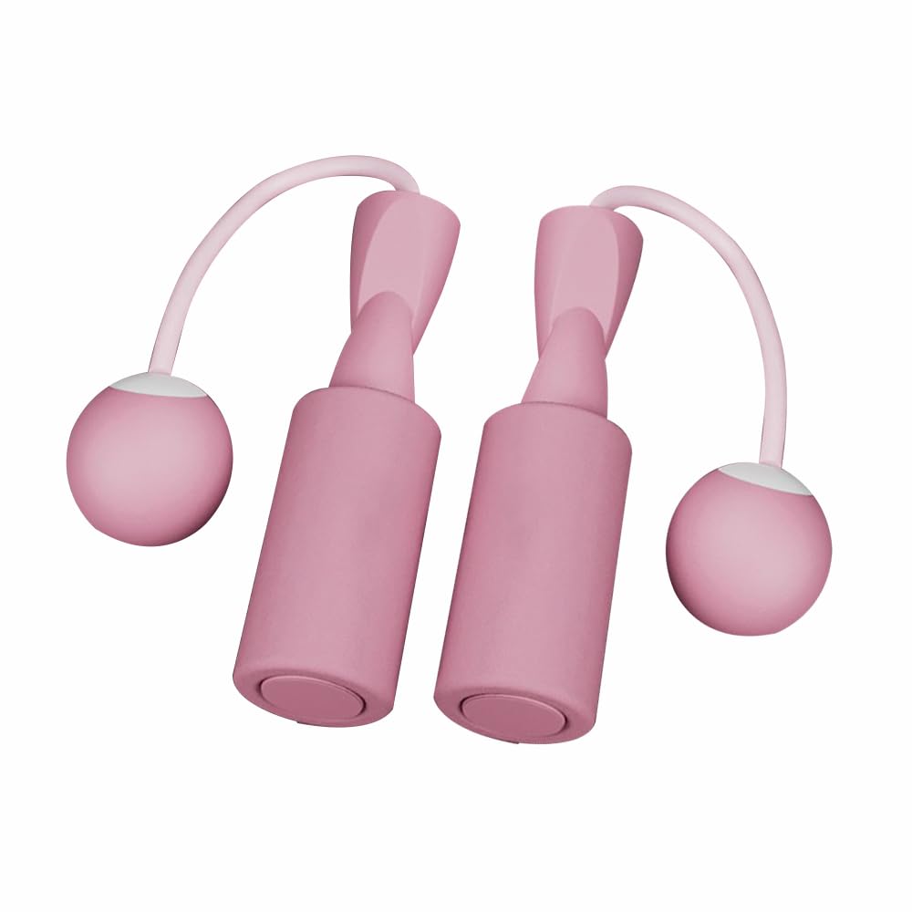 Weighted Jump Rope Without Rope Skipping Rope No Line Speed Rope Cordless For Fitness Workout Anywhere Ropeless Bod Rope for Exercise Training Beachbody Build (Small Ball Pink)