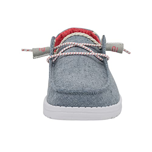 Image of HEYDUDE Women's Wendy Chambray | Women's Shoes | Women's Lace Up Loafers | Comfortable & Light-Weight