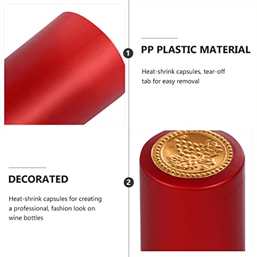 Luxshiny 200 cápsulas de PVC termorretráteis para garrafas de vinho, tampas de vedação, capas de rol