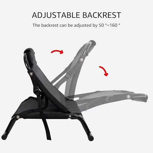 Asiento de canoa de aluminio resistente con base inflable ergonómica premium 3