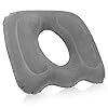 Leinuosen 1 Pcs Inflatable Seat Cushion 18.1'' x 15.7'' x 4.7'' Portable Lift Donut Pillow Height Adjustable Hemorrhoid Pillow for Tailbone Back Pain Bed Sore Home Car Chair Wheelchair Sitting (Grey)