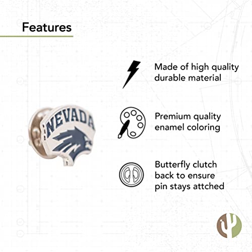 Image of Desert Cactus University of Nevada Lapel Pin NEV Wolf Pack Made of Metal for Formal Wear, Bag and Hat Jewelry, and Tie Tack (Pin A)