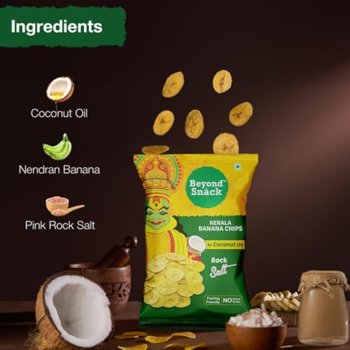 Image of Beyond Snack Nendran Kerala Banana Chips | Made with 100% Coconut Oil & Rock Salt | Fasting special | Thin Crunchy Crispy Snack | 75gms
