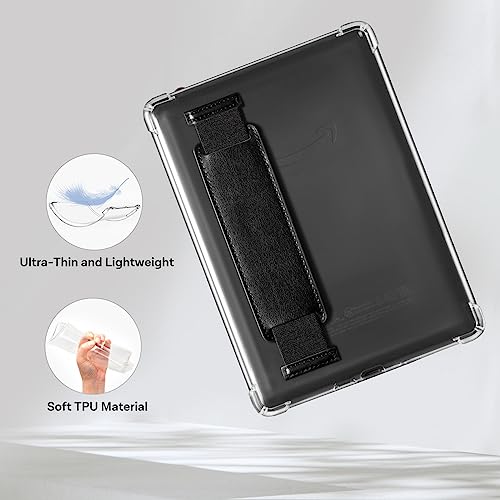 Image of CoBak Clear Case for 6 inch E-Reader 2024 and 2022 (11th Generation) with Elastic Hand Strap - Ultra-Slim Soft TPU Transparent Cover, Lightweight & Durable Protection