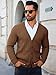 Runcati Mens Cardigan Sweater Casual Cable Knitted V Neck Button Down Winter Sweaters Brown