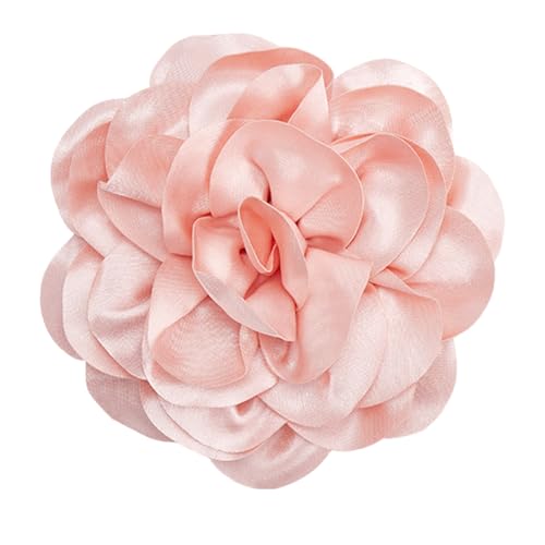 CRASPIRE Broche de Rosa de 7.8 Pulgada con Delicada Solapa Satén Hecho A Mano Estilo Vintage Elegante Grande con Flores Mujer Vestido Novia Boda Fiesta Baile Banquete Accesorios Ropa