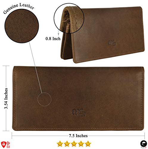 Image of RFID Blocking Mens Genuine leather Bifold Long Wallet