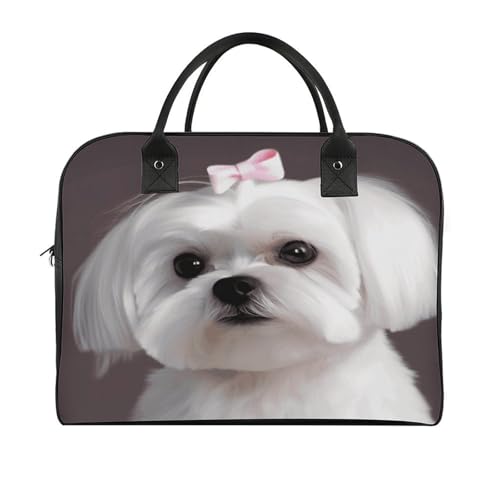 Maletín ligero para laptop con diseño perrito maltés miniatura 3