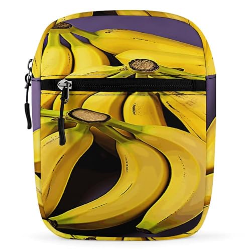Small Satchel,Unique Banana Fruit Print Small Shoulder Bag,small Messenger Satchel Bags,mini Bag with Adjustable Strap