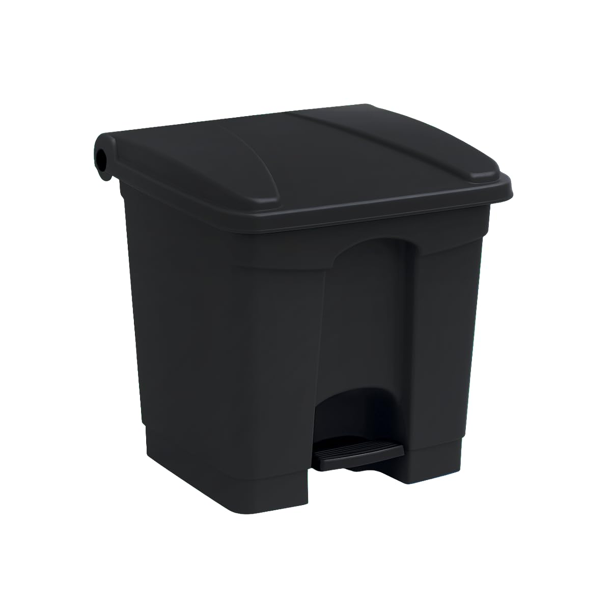 Trash Can with Foot Pedal, Hands-Free Recycle Bin, Black, 8 Gallon Rectangular Step-On Commercial Garbage Can for Restaurant/Office/Kitchen