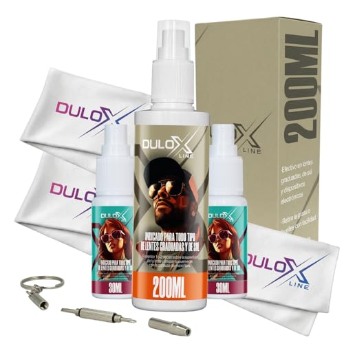 Kit Spray Limpiador Gafas 200ML + 2 Botes Limpia Gafas 30ML + 3 Gamuzas Microfibra 18X18CM + Destornillador – Pack Limpia Lentes 200ML + 2 Limpia Lentes 30ML + 3 Paños de Microfibra + (Kit.200)