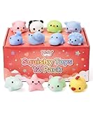 Mr. Pen- Pastel Animal Squishy Toys, 12 Pack, Washable Twistable Stretchy Squishies, Soft Stress Relief Sensory Toys for Squeezing,, Party Favors & Classroom Rewards, Easter Egg Fillers