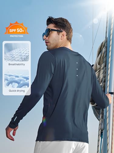NORTHYARD Men's Sun Protection Shirts Long Sleeve UPF 50+ Rash Guard Swim Shirt Athletic Running UV Fishing Hiking SPF2