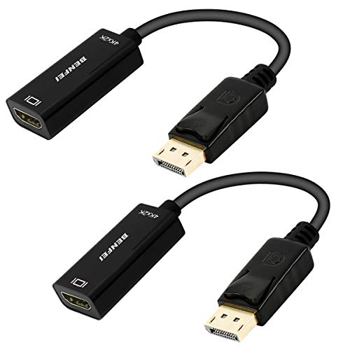 DisplayPort to HDMI, Benfei 4K DP Display Port to HDMI Adapter (Male to Female) Compatible for Lenovo Dell HP and Other Brand - 2 Pack