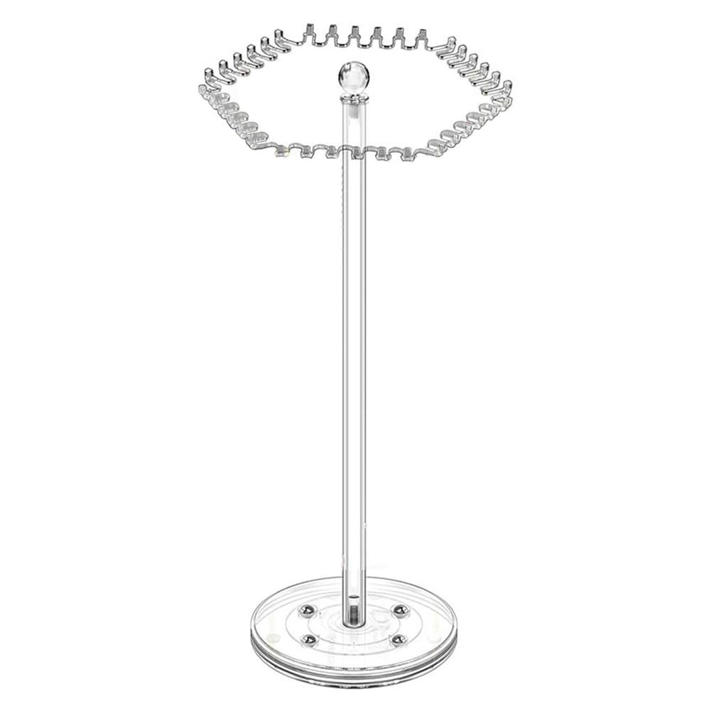 Sctecoau Men's Rotating Necklace Organizer,Acrylic Necklace Holder Stand With 36 Hooks For Necklaces Chain Pendant Bracelets Ring