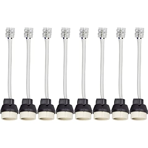 8 Pack GU10 Lamp Holder and Terminal GU10 Connector Ceramic Base, Gu10 Adapter Fittingfor LED and Halogen Bulbs, 2A, 250V Cover