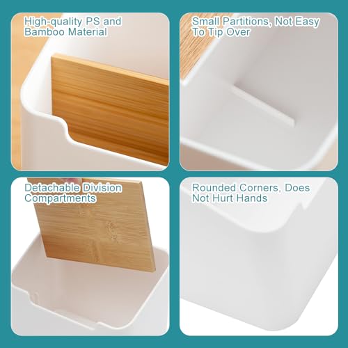 HEKOBAG Remote Control Holder, Desk Caddy Organiser with 2 Compartments Detachable Desktop Organizer Office Organization Storage Caddy Box for Remote Controllers, Office, Vanity, Bathroom, Home - Cosy Home Interiors HEKOBAG Remote Control Holder, Desk Caddy Organiser with 2 Compartments Detachable Desktop Organizer Office Organization Storage Caddy Box for Remote Controllers, Office, Vanity, Bathroom, Home - Image 4