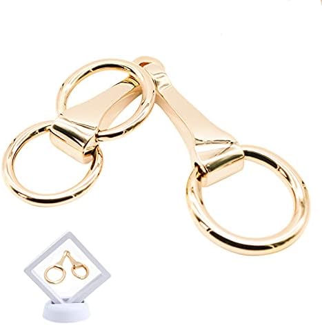 WULI PEACH Horsebit Scarf Ring, Gold Tone Vacuum Plating Stainless Steel eggbutt Equestrian Horsebit Scarf Belt Buckle Ring