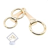 WULI PEACH Horsebit Scarf Ring, Gold Tone Vacuum Plating Stainless Steel eggbutt Equestrian Horsebit