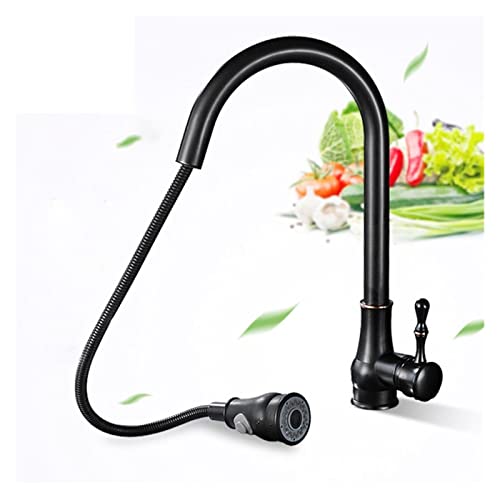 Grifería de cocina de diseño Black Bronze con sistema extraíble y monomando preciso 3