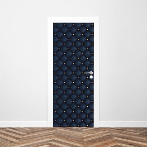 Sticker Porte Capiton Bleu 204 x 83 cm
