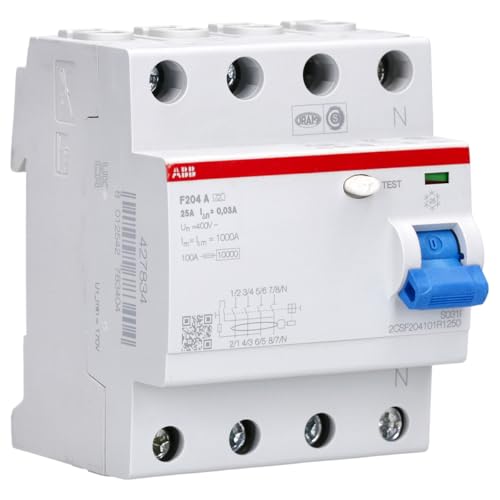 Diferencial F204A ABB interruptor tetrapolar de 25A y sensibilidad de 30mA