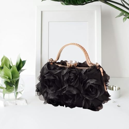 Pochette de soirée chic rose 3D accessoire mariage formel