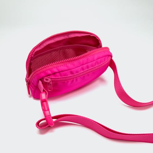 Image of Pander Two Way Zipper Fanny Pack Nylon Everywhere Belt Bag for Women, Water Repellent Waist Packs, Crossbody Bags with Adjustable Strap (Sonic Pink).