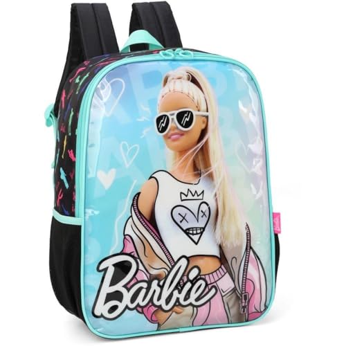 Mochila Escolar, Infantil, Barbie, Grande, Verde Luxcel