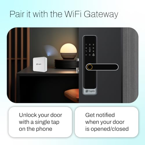 Image of Mygate Smart Door Lock SE with 6 Unlock Methods | Fingerprint, OTP, PIN, RFID Card, Key & Mobile App Access | Unauthorized Freeze & Pin Decoy | Remote Unlocking via OTP| 3-Year Warranty by Mygate