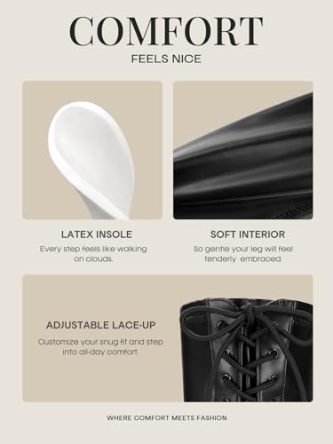 image for DREAM PAIRS Women's Laurence Over The Knee Thigh High Chunky Heel Boot