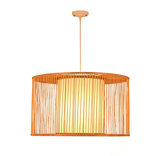 Lampe à suspension de plafond rétro nordique bambou tressé