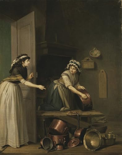 Peinture poster femme aux casseroles en cuivre par Pehr Hilleström, affiche graffiti 60x90cm