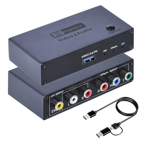 Capturadora de video para VHS VCR DVD PS2 Wii N64 convertidor RCA a USB digitalizador 1080P