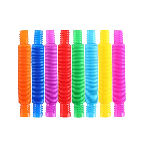 GSM Brands Pop Tubes - Juguetes sensoriales para ansiedad, paquete de 8 regalos para niños, habilidades motoras finas multisensoriales Cover